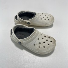 Crocs Shoes Sz W6 M4 Classic Faux Fur Lined Dual Comfort Clog White Winter Warm
