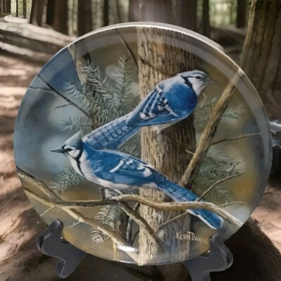 Edwin M. Knowles The Blue Jay Plate - Birds of Your Garden Vtg 1985 Kevin Daniel