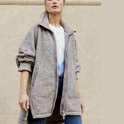 Free People Movement Coat Jacket Fleece Big Love Long Line Gray XSmall XS NWT