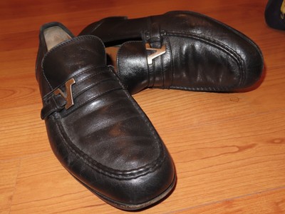 Gianni Versace - Herren Schuhe - Slipper - Gr. 9 1/2- Leder - Schwarz - 1990er
