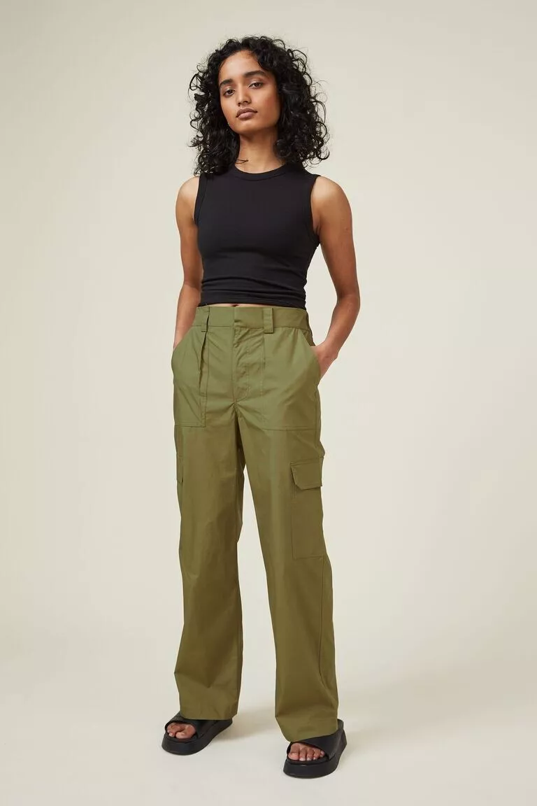 Organic Stretch Cotton Twill Barrel Pant