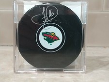 JASON ZUCKER Signed Minnesota Wild Logo Hockey Puck (TSE COA)