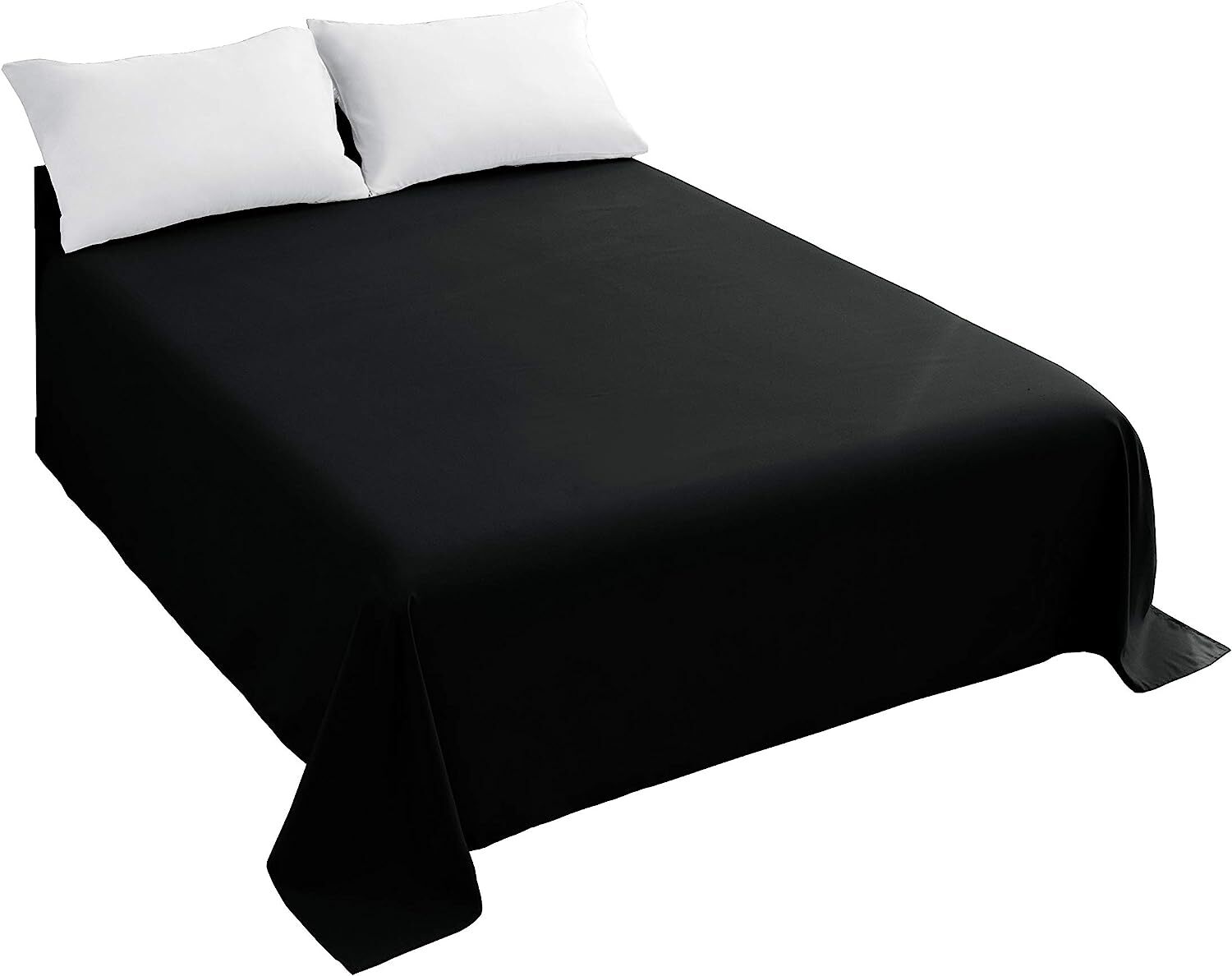 Sfoothome Full Flat Sheet Black Top Sheet, Premium Hotel 1Piece