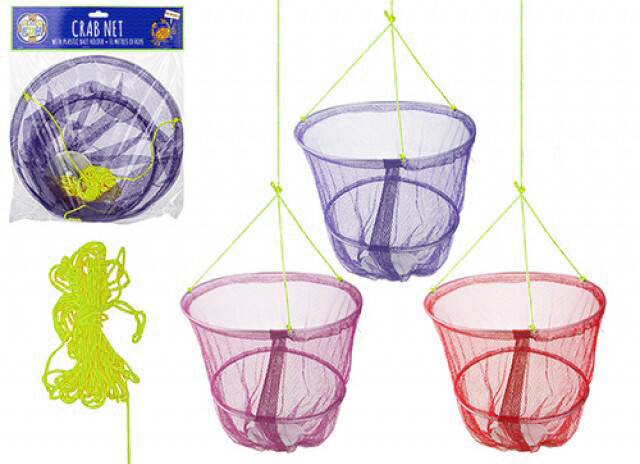 Large Crab Nets Bait Holder 30cm Netting Drop Trap 11m rope Safe Family Activity