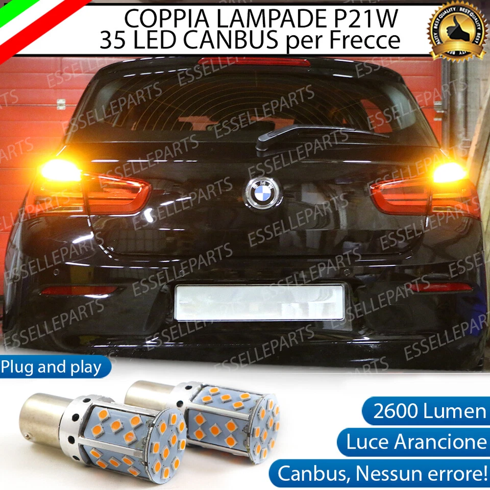 ESSPART COPPIA LAMPADE P21W CANBUS LED BMW SERIE 1 F20 F21 RESTYLING FRECCE POSTERIORI