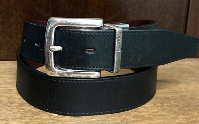 FOSSIL Reversible Belt Mens 34 Genuine Leather Black Brown 1  display picture 2