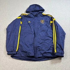 Real Salt Lake RSL Adidas Jacket Boy XL Blue Windbreaker Soccer Full Zip Hooded