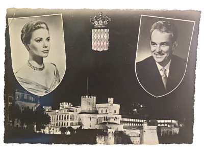 Prince Rainier & Princess Grace of Monaco Palace 4x6 Postcard Postmarked