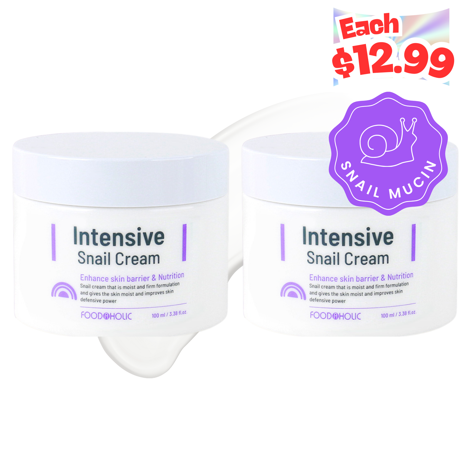Face Cream with Snail Mucin - Korean Skin Care Intensive Hydrating Face Cream-image