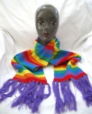 24" x 6" Gay Pride Rainbow Stripes Unisex Winter Punk Hippie Scarf Fingle-New!!