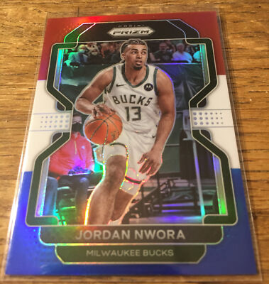 2021-22 Panini Prizm JORDAN NWORA #80 red white blue basketball