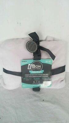$40 New Bon Voyage Travel Velvet Throw Blanket Ivory Soft Comfortable 40''x50''