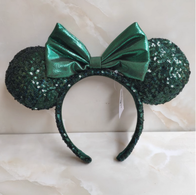 Disney Minnie Mouse Ears Emerald Green Sequins Edition Headband NWOT 1 2024 Ears Edition Minnie Mouse Emerald Green Sequins Ears  main image 4