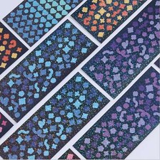 Cute Holographic Heart Clover Ribbon Dots Sticker Sheets