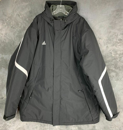 Adidas Black Hooded Quilted Fleece 