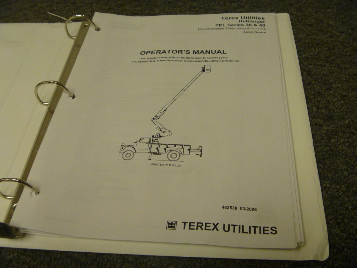 TDYページ Terex Hi-Ranger TPL36 & TPL40 Aerial Bucket Truck Owner Operator