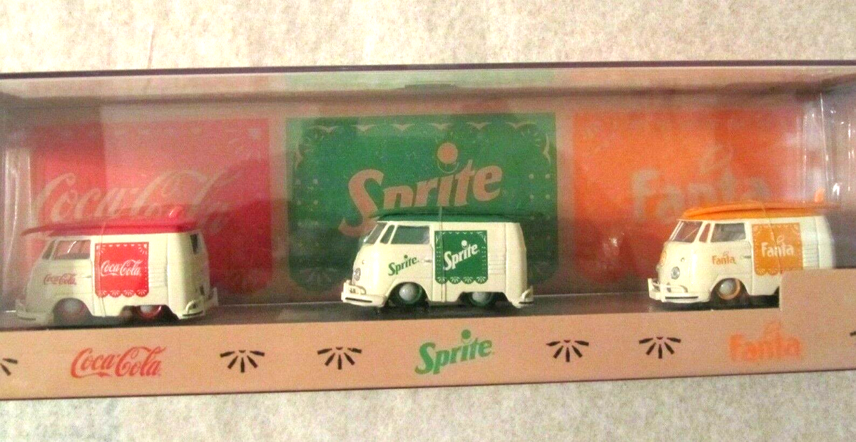 M2 Machines 1960 VW DELIVERY VAN Coca-Cola, Sprite, Fanta, 3-Pack