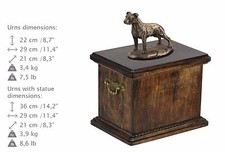 American Staffordshire Terrier uncropped, Urn, Cold Bronze, ArtDog, DE, Type 1