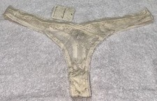 FREE PEOPLE Floral Lace High Cut Ivory Tea Thong Panty Womens XS 4 S 5 M 6 L 7