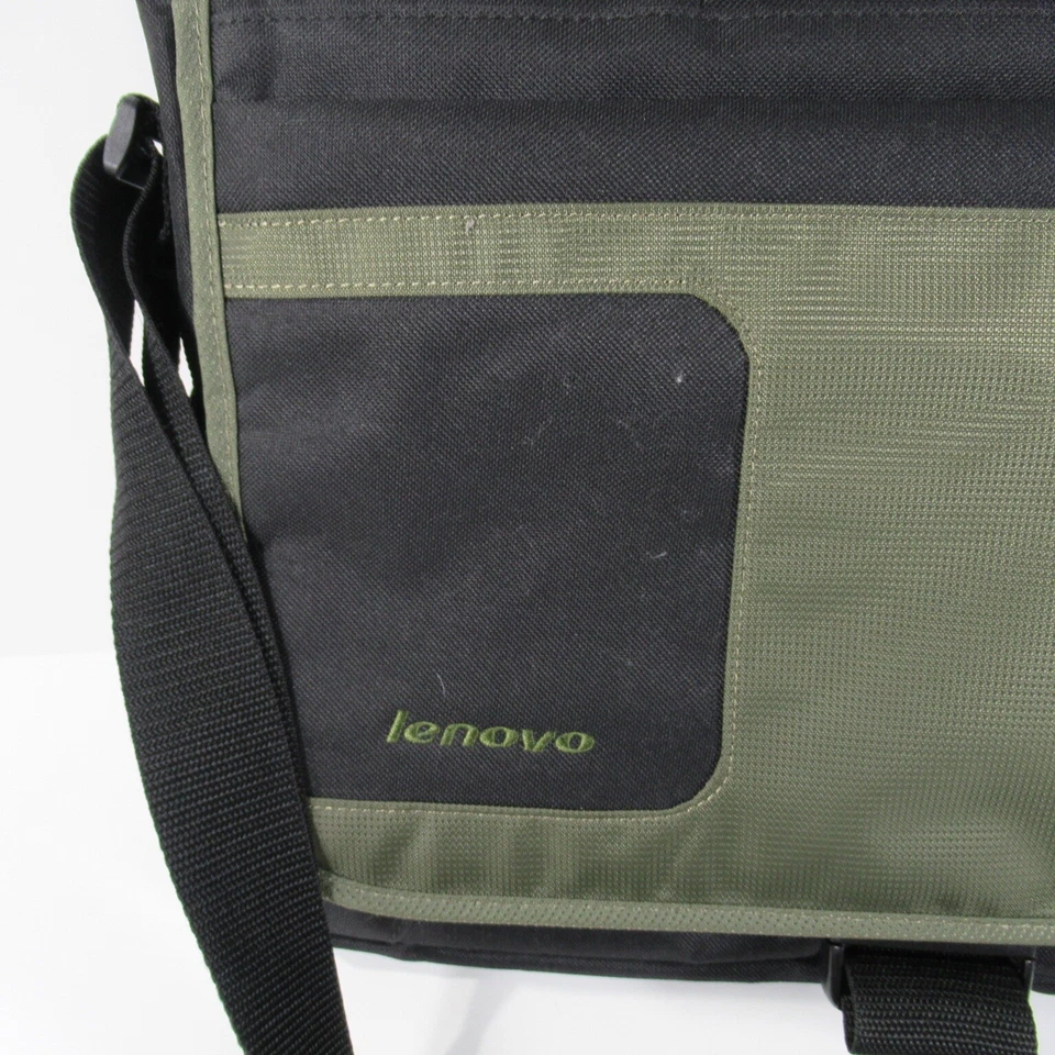 Lenovo Laptop Shoulder Bag 41U253 Many Compartments Black/Olive Green - Image 3 of 4