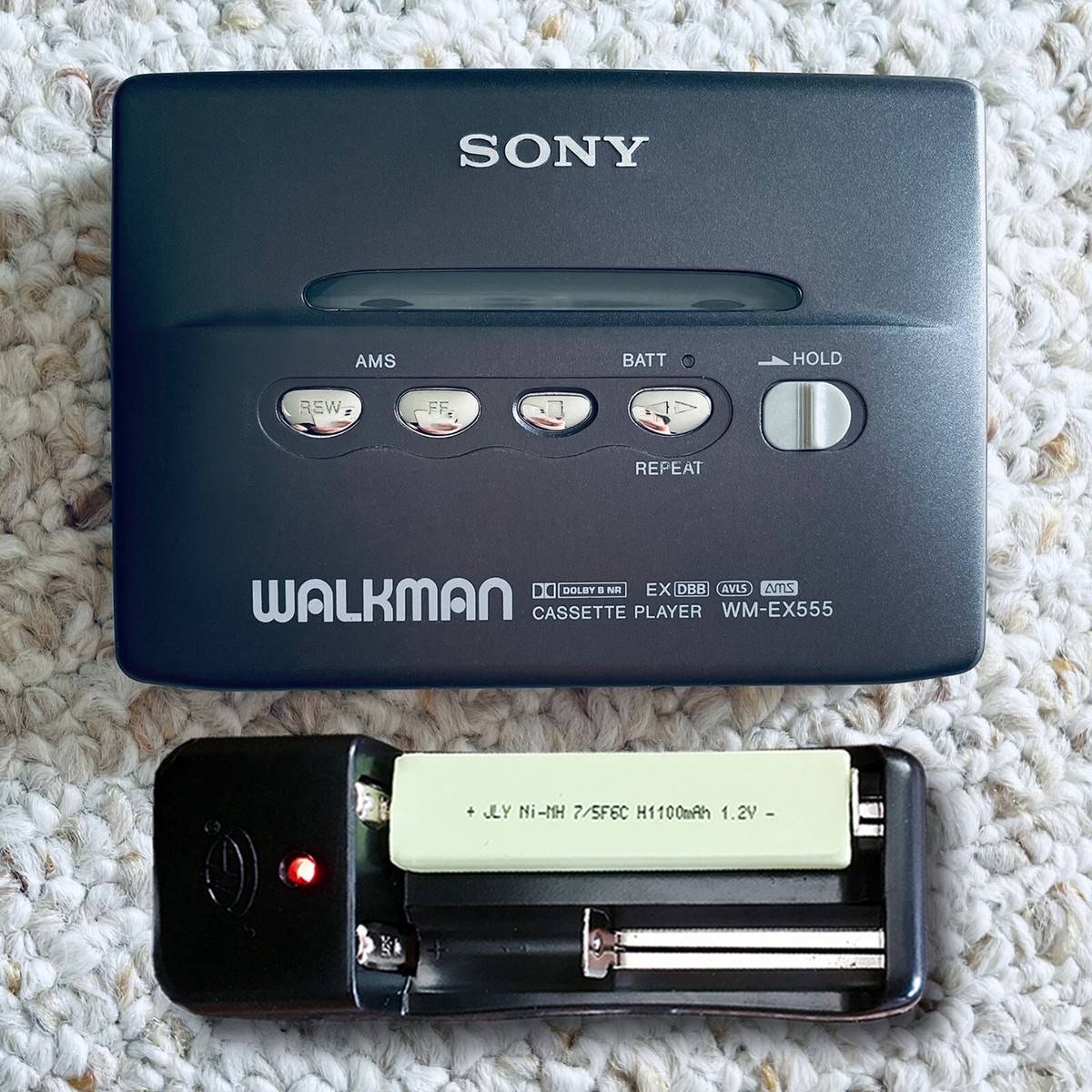 SONY WM-EX555 Walkman Cassette Player, Beautiful EX Gun Gray