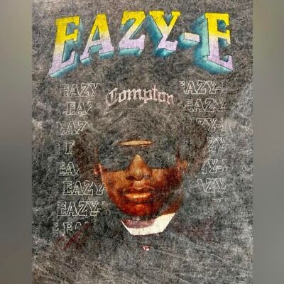 Eazy-E Black T-Shirt Black and Grey size Medium