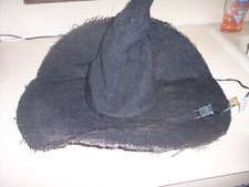 Halloween Black Burlap Light-up Witch Hat NEW