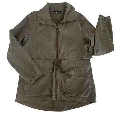 The North Face Womens Large Lightweight Sightseer Rain Jacket Olive