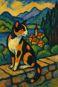 Affiche Originale Gabriele Münter - Exposition Hessisches Landesmuseum Darmstadt 1988 - Format A1
