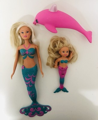 Steffi Love Mermaid Friends Playset, 2 Dolls & Pink Dolphin, Simba Toys