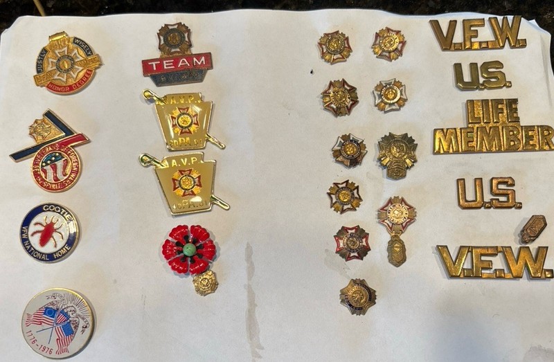Vintage Fraternal & Veterans Auxiliary Pins Women’s War Memorabilia WWII 10k GF