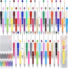 Vellibring 150 Pcs DIY Beadable Pen Kit Multicolor Bulk Ballpoint DIY Craftin...