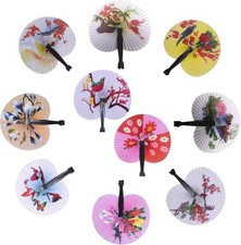20 Pcs Folding Handheld Fans Paper Chinese Oriental Floral 20 PCS, Ptm-bl