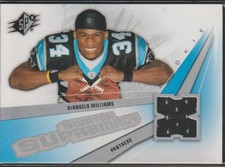 2006 SPx DeAngelo Williams Panthers Rookie Jersey Football Card. rookie card picture