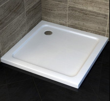 Slimline Shower Tray Stone  Square Rectangle for Shower Enclosure - FREE WASTE