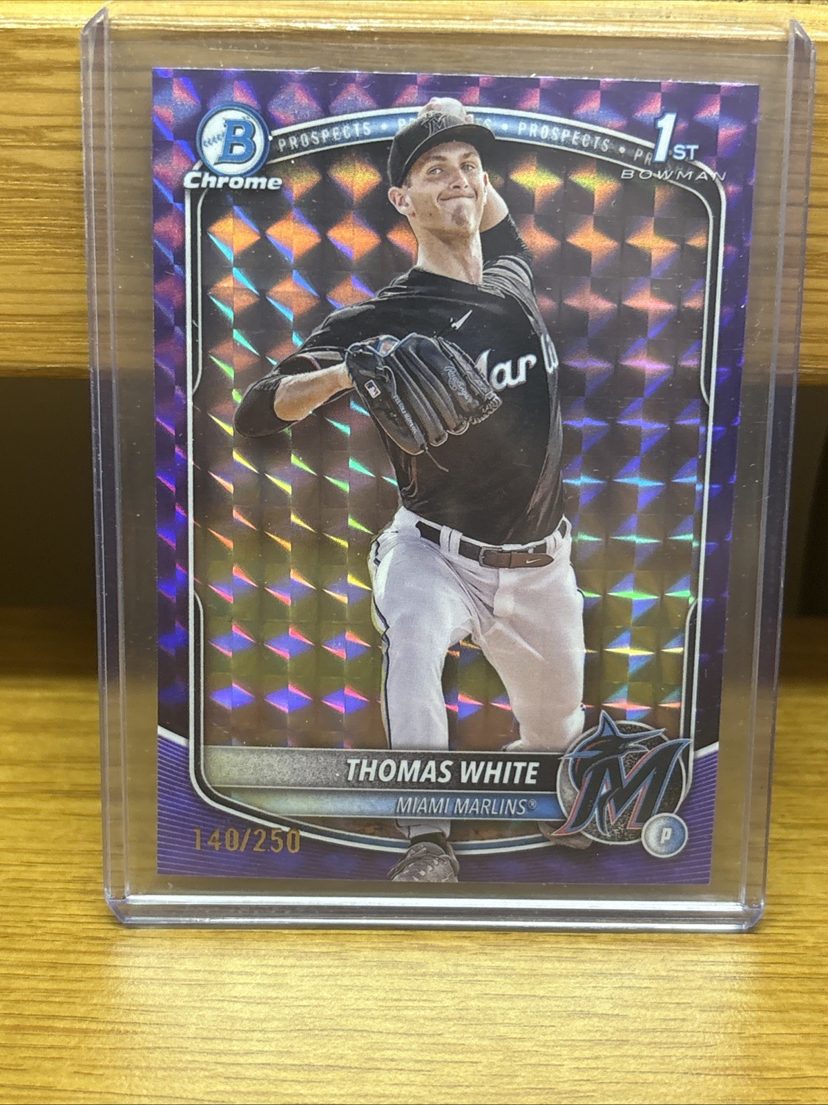 Thomas White 2025 Bowman Chrome #BCP-69 Purple Geometric Refractor 1st RC /250