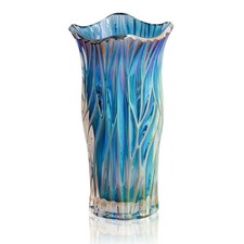 Glass Flower Vase, Large Tall Crystal Coloured Flower Vases (Colorful Blue) uk