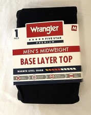 Wrangler Men's Midweight Base Layer Top Size: Medium, 38-40 , Black.