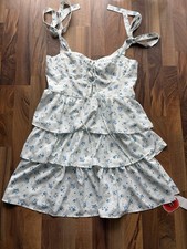 Cider Woman’s Size XL White Dress with Pale Blue Floral Print NWT