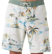 O'Neill Cruzers 19 in Boardshorts Swim Trunks Mens 38 Cream Stretch New