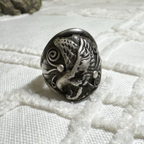 Sterling Silver Eagle Ring with Makers Mark - image 1