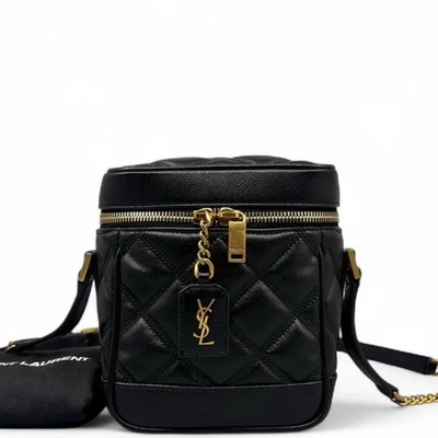 Yves Saint Laurent Mini Vanity Case Black Shiny Caviar Calfskin (mx053126c3r)