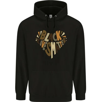 Sweat À Capuche Noir 80% Coton Cœur Égalité Raciale Hommes - Photo 1/2