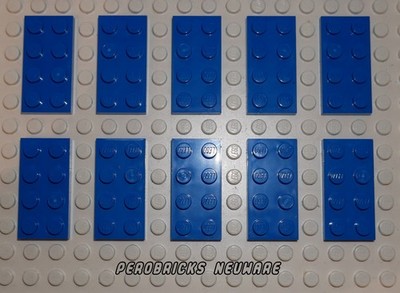 Lego Basic 10 Platten 2x4 #3020 blau NEUWARE
