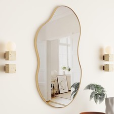Shyfoy Irregular Wall Mirror Decorative 20x32 Antique-gold Mirror For Wall... Shyfoy Irregular Wall Mirror Decorative 20x32 Antique-gold Mirror For Wall...