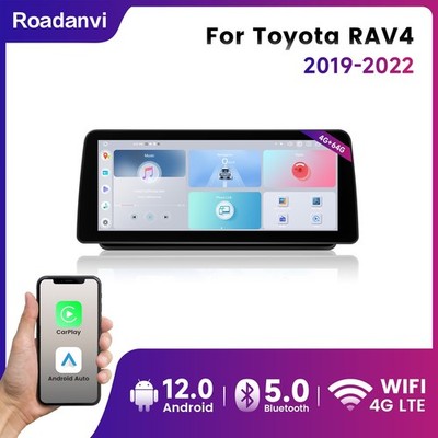Roadanvi 12.3'' Android 12 Car Radio for Toyota RAV4 2019-2022 Apple Carplay Navi