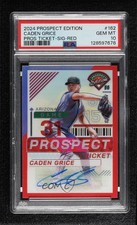 2024 Prospect Edition Red Prizm Signatures Caden Grice PSA 10 GEM MT Auto 8d2