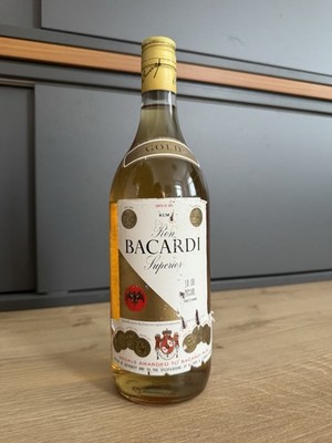 Bacardi Gold Rum Superior Vintage 70er 1 Liter, Alte Ausführung - NEU -Selten