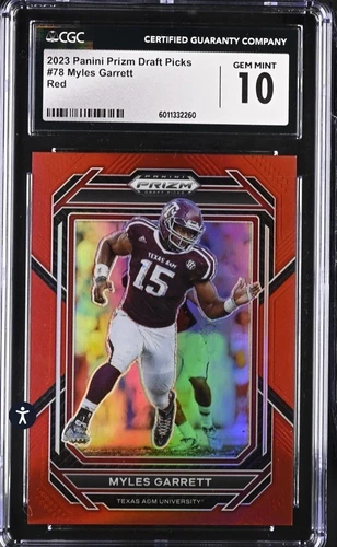 2023 PANINI PRIZM DRAFT PICKS RED #78 MYLES GARRETT /299 CGC 10 GEM MINT
