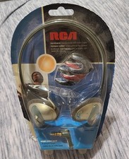 RCA HP242 Neckband Headphones with Color Caps Single Sided Cord 2003 Sealed 